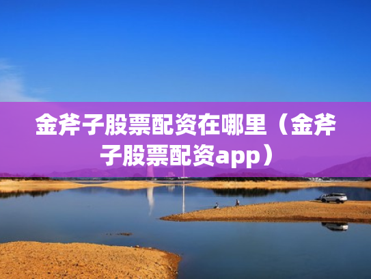金斧子股票配资在哪里（金斧子股票配资app）